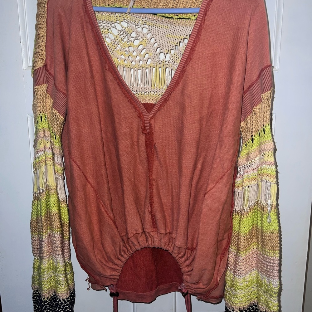 Free people crochet sweater. Only worn once!